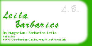 leila barbarics business card